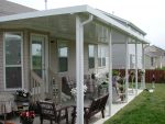 Flat Pan Patio Cover with yard furniture