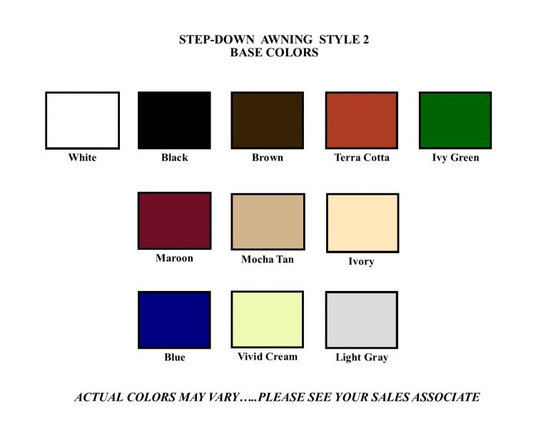 Step-down awning style2 base colors
