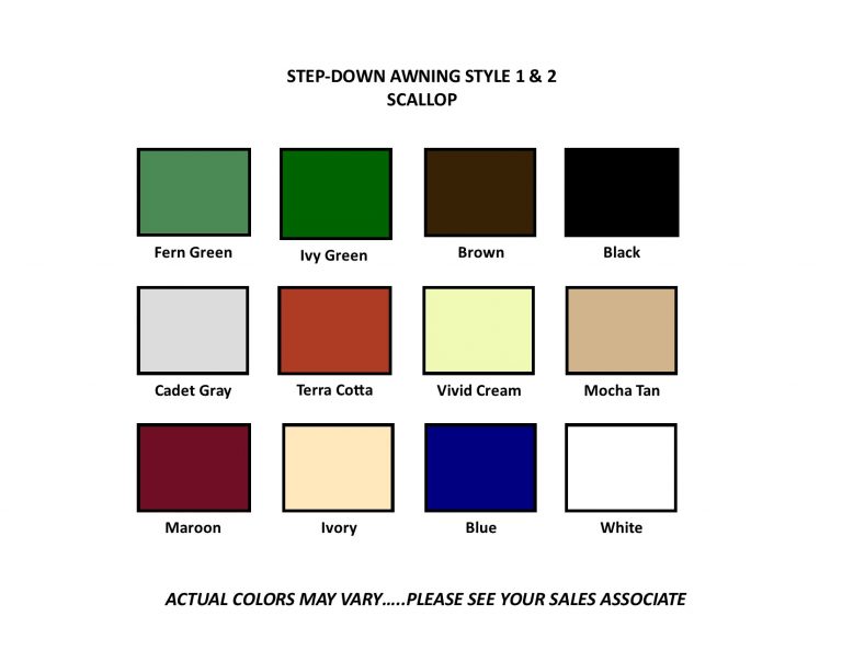 stepdown awning scallop colors